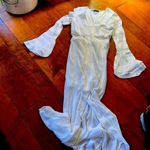 BRAND NEW long white dress, never worn (would make a great bridal shower dress!)